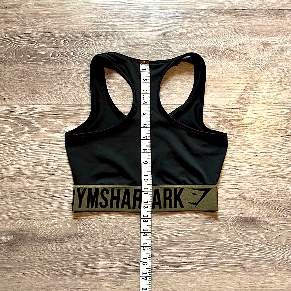 GYMSHARK • Low Support Black Sports Bra / Crop Top • Size Small/Medium • Black - Picture 11 of 14